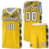 Custom Gold Mosaic Stars Pattern Sports Uniform Basketball Jersey