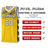 Custom Gold Mosaic Stars Pattern Sports Uniform Basketball Jersey
