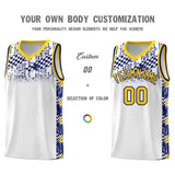 Custom White Mosaic Stars Pattern Sports Uniform Basketball Jersey