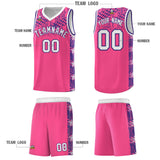 Custom Pink Mosaic Stars Pattern Sports Uniform Basketball Jersey