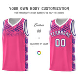 Custom Pink Mosaic Stars Pattern Sports Uniform Basketball Jersey