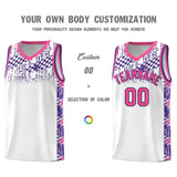 Custom White Mosaic Stars Pattern Sports Uniform Basketball Jersey