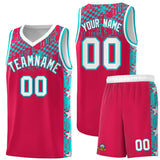 Custom Red Mosaic Stars Pattern Sports Uniform Basketball Jersey