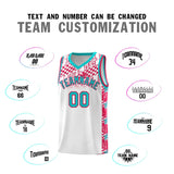 Custom White Mosaic Stars Pattern Sports Uniform Basketball Jersey