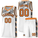 Custom White Mosaic Stars Pattern Sports Uniform Basketball Jersey