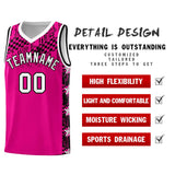 Custom Pink Mosaic Stars Pattern Sports Uniform Basketball Jersey