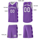 Custom Light Purple Mosaic Stars Pattern Sports Uniform Basketball Jersey
