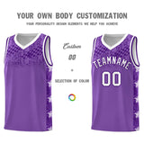 Custom Light Purple Mosaic Stars Pattern Sports Uniform Basketball Jersey