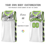 Custom White Mosaic Stars Pattern Sports Uniform Basketball Jersey