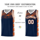 Custom Navy Mosaic Stars Pattern Sports Uniform Basketball Jersey