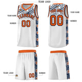 Custom White Mosaic Stars Pattern Sports Uniform Basketball Jersey