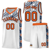 Custom White Mosaic Stars Pattern Sports Uniform Basketball Jersey