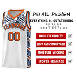 Custom White Mosaic Stars Pattern Sports Uniform Basketball Jersey