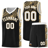 Custom Black Mosaic Stars Pattern Sports Uniform Basketball Jersey