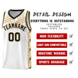 Custom White Mosaic Stars Pattern Sports Uniform Basketball Jersey
