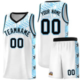 Custom White Mosaic Stars Pattern Sports Uniform Basketball Jersey