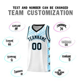 Custom White Mosaic Stars Pattern Sports Uniform Basketball Jersey