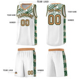 Custom White Mosaic Stars Pattern Sports Uniform Basketball Jersey