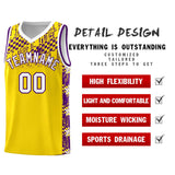 Custom Gold Mosaic Stars Pattern Sports Uniform Basketball Jersey