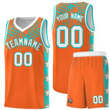 Custom Orange Mosaic Stars Pattern Sports Uniform Basketball Jersey
