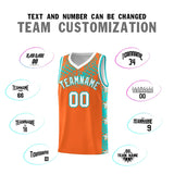 Custom Orange Mosaic Stars Pattern Sports Uniform Basketball Jersey