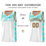 Custom White Mosaic Stars Pattern Sports Uniform Basketball Jersey