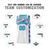 Custom White Mosaic Stars Pattern Sports Uniform Basketball Jersey