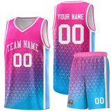 Custom Gradient Design Irregular Shapes Pattern Sports Uniform Basketball Jersey Text Logo Number