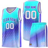 Custom Gradient Design Irregular Shapes Pattern Sports Uniform Basketball Jersey Text Logo Number