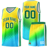 Custom Gradient Design Irregular Shapes Pattern Sports Uniform Basketball Jersey Text Logo Number