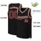 Custom Black Crimson-Khaki Classic Tops Basketball Jersey