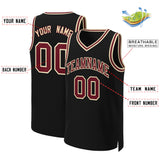 Custom Black Crimson-Khaki Classic Tops Basketball Jersey