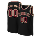 Custom Black Crimson-Khaki Classic Tops Basketball Jersey