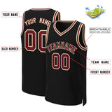 Custom Black Crimson-Khaki Classic Tops Basketball Jersey