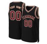 Custom Black Crimson-Khaki Classic Tops Basketball Jersey