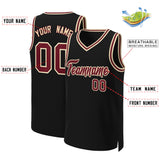 Custom Black Crimson-Khaki Classic Tops Basketball Jersey