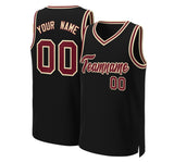 Custom Black Crimson-Khaki Classic Tops Basketball Jersey