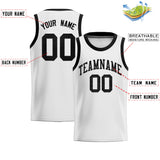 Custom White Sequined Tops Athletic Basketball Jersey