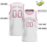 Custom White Sequined Tops Athletic Basketball Jersey