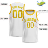 Custom White Sequined Tops Athletic Basketball Jersey