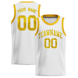 Custom White Sequined Tops Athletic Basketball Jersey