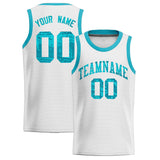 Custom White Sequined Tops Athletic Basketball Jersey