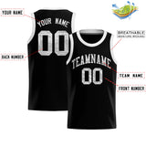 Custom Black Sequined Tops Athletic Basketball Jersey