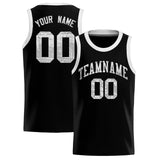 Custom Black Sequined Tops Athletic Basketball Jersey