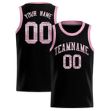 Custom Black Sequined Tops Athletic Basketball Jersey