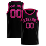 Custom Black Sequined Tops Athletic Basketball Jersey