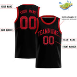 Custom Black Sequined Tops Athletic Basketball Jersey