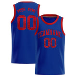 Custom Royal Sequined Tops Athletic Basketball Jersey