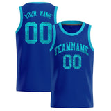 Custom Royal Sequined Tops Athletic Basketball Jersey