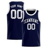Custom Navy Sequined Tops Athletic Basketball Jersey